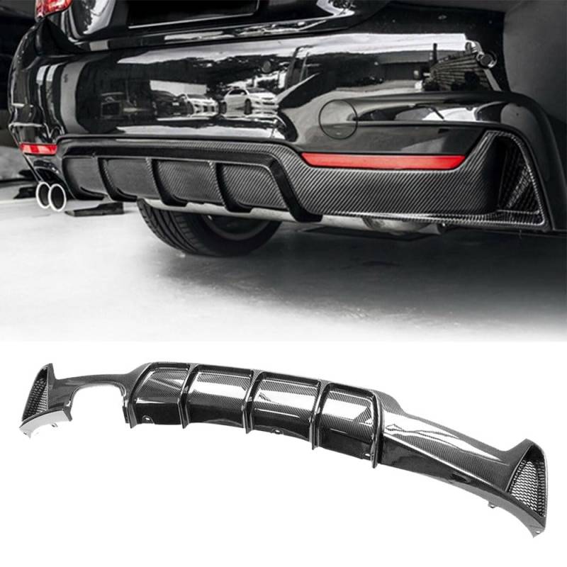 Heckstoßstangen-Diffusor-Spoiler-Abdeckungs-Kit für BMW 4er-Serie F32 F33 F36 2014–2020, Kohlefaser von AUSMILA