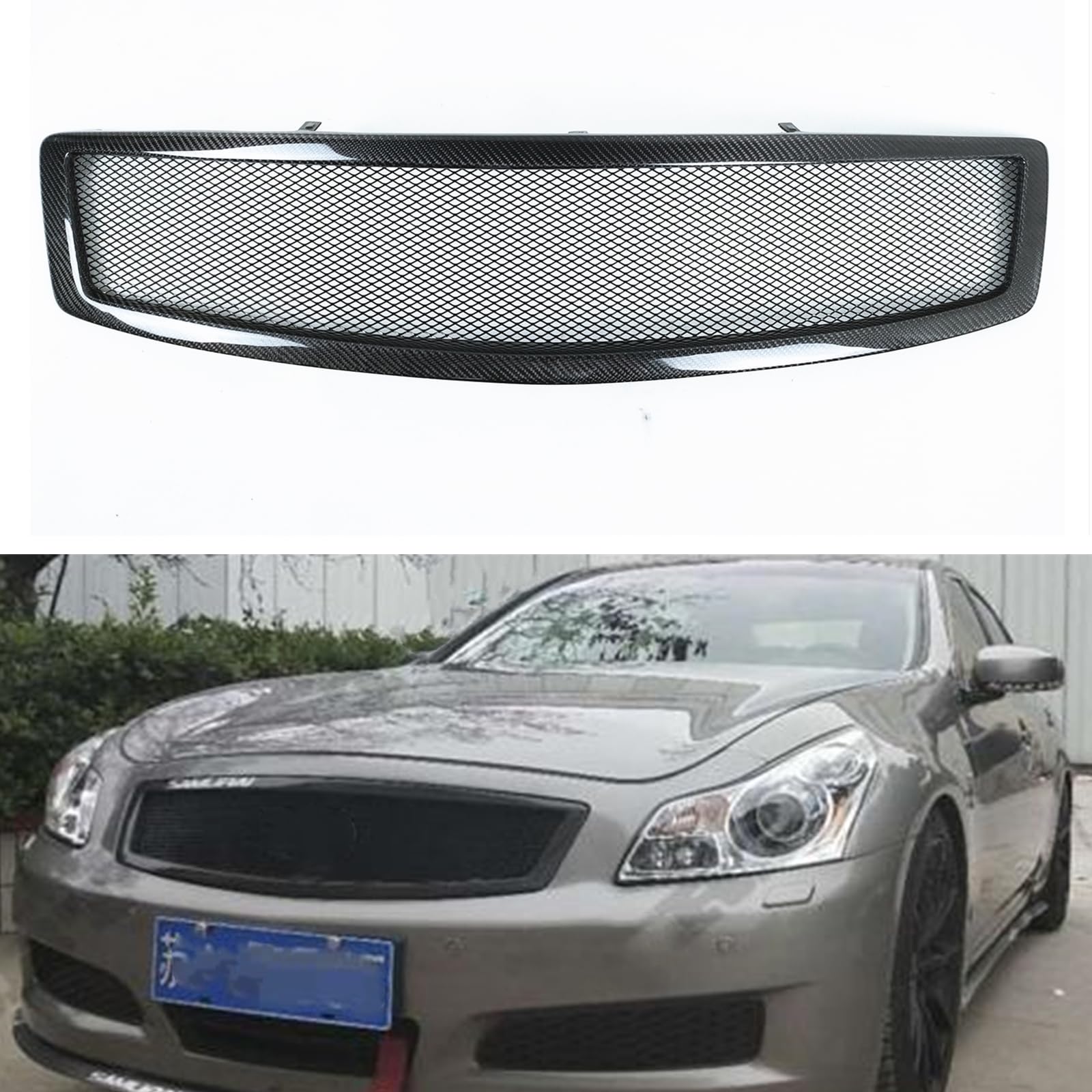 Kühlergrill für Infiniti G35 G37 07-09 4-Türer aus Kohlefaser mit Wabenstruktur von AUSMILA