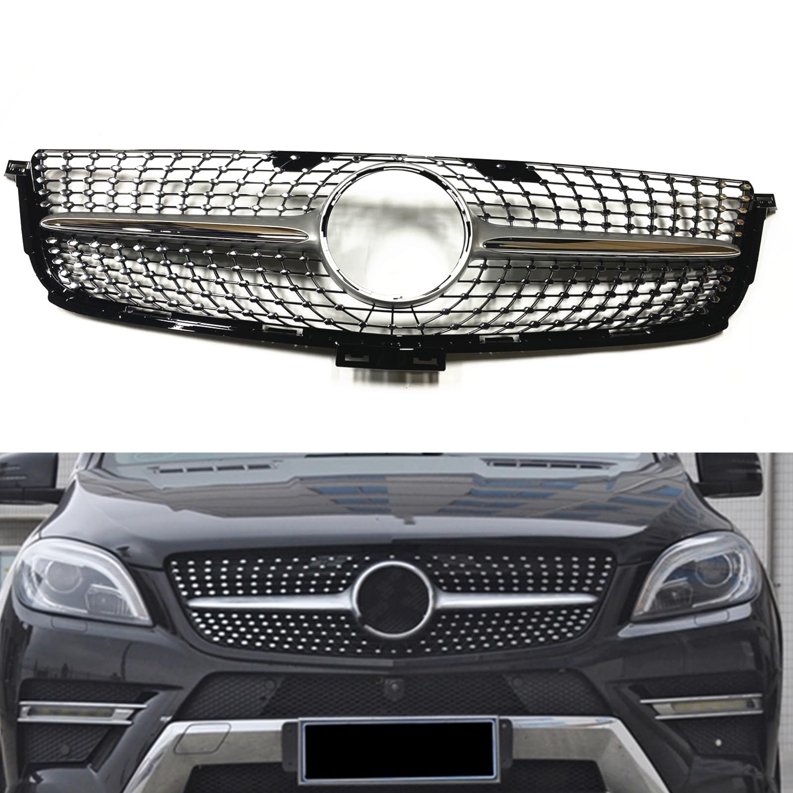 Kühlergrill für Mercedes Benz W166 ML-Klasse ML300 ML320 ML350 ML400 ML450 2012-2015 von AUSMILA