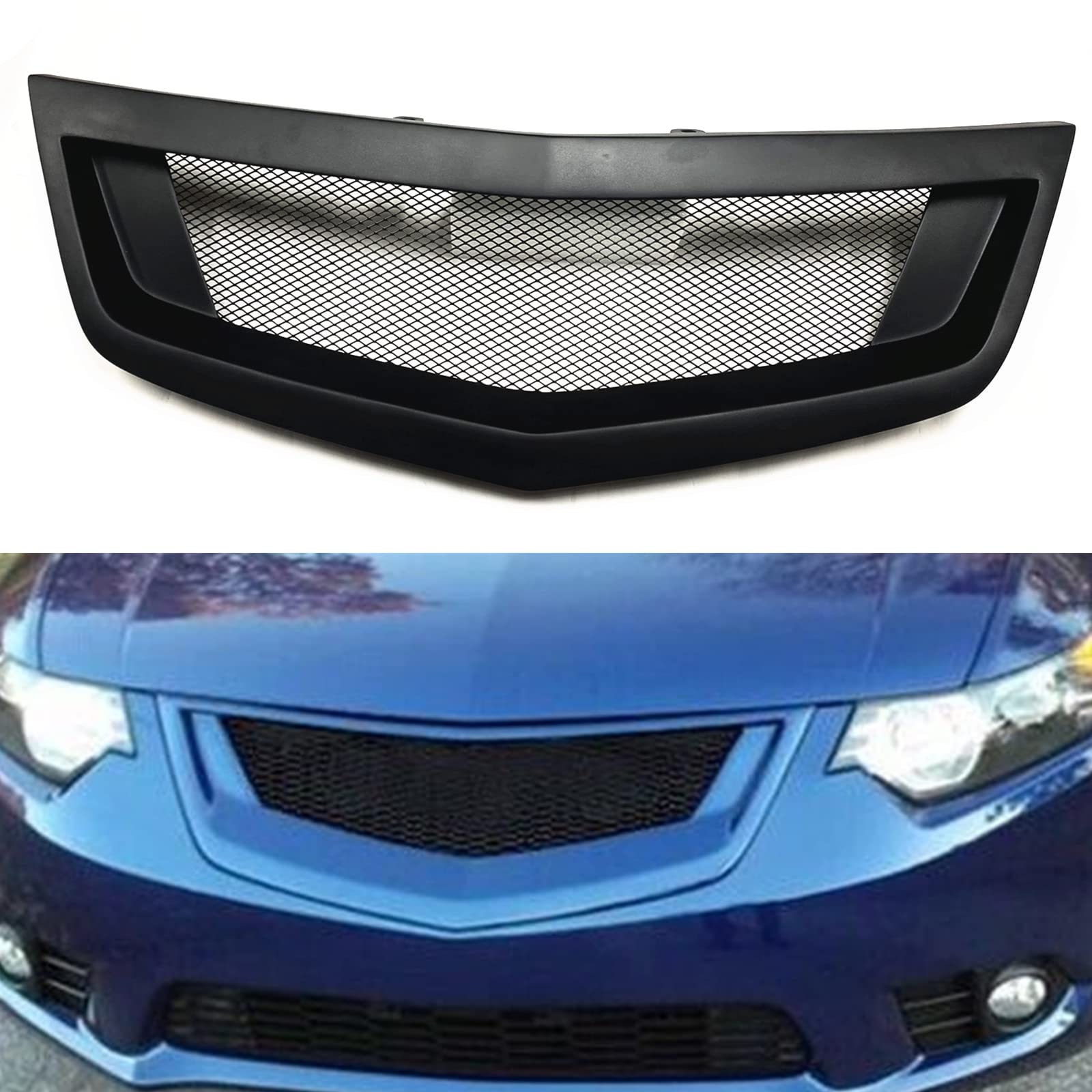 Mattschwarzes Fiberglas-Frontstoßstangengitter für Acura TSX 2011–2014 von AUSMILA