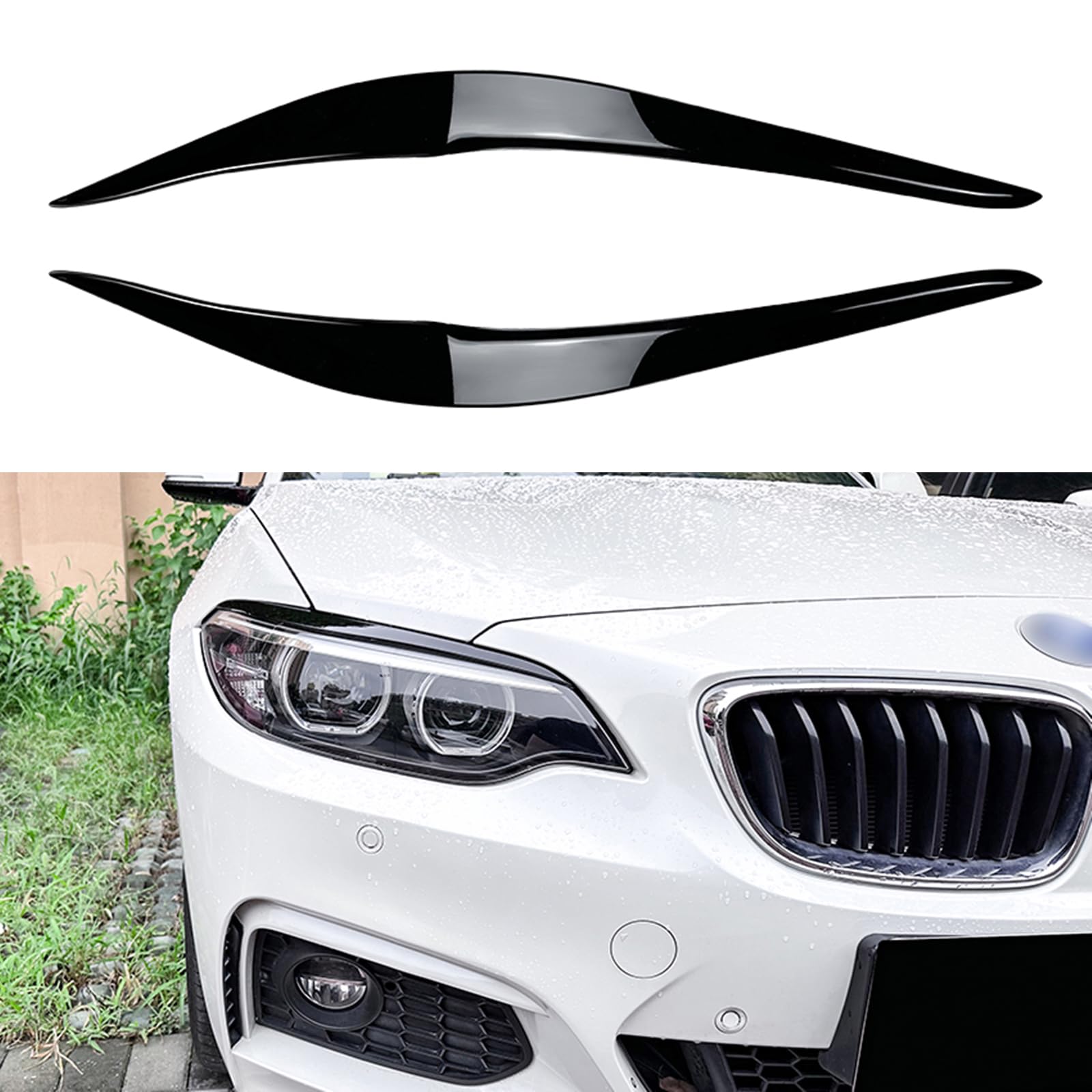Scheinwerfer-Augenbrauen Trim für BMW 2er-Serie F22 F23 M Sport 15-19 von AUSMILA