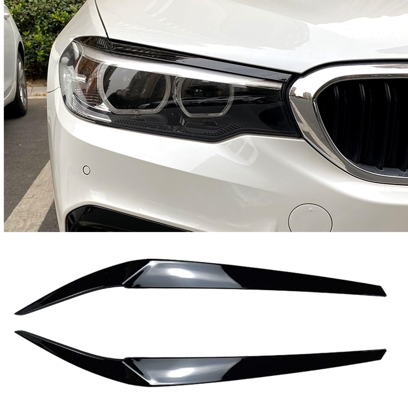 Scheinwerfer-Augenbrauen Trim für BMW 5er-Serie G30 525i 530i 17-23 von AUSMILA
