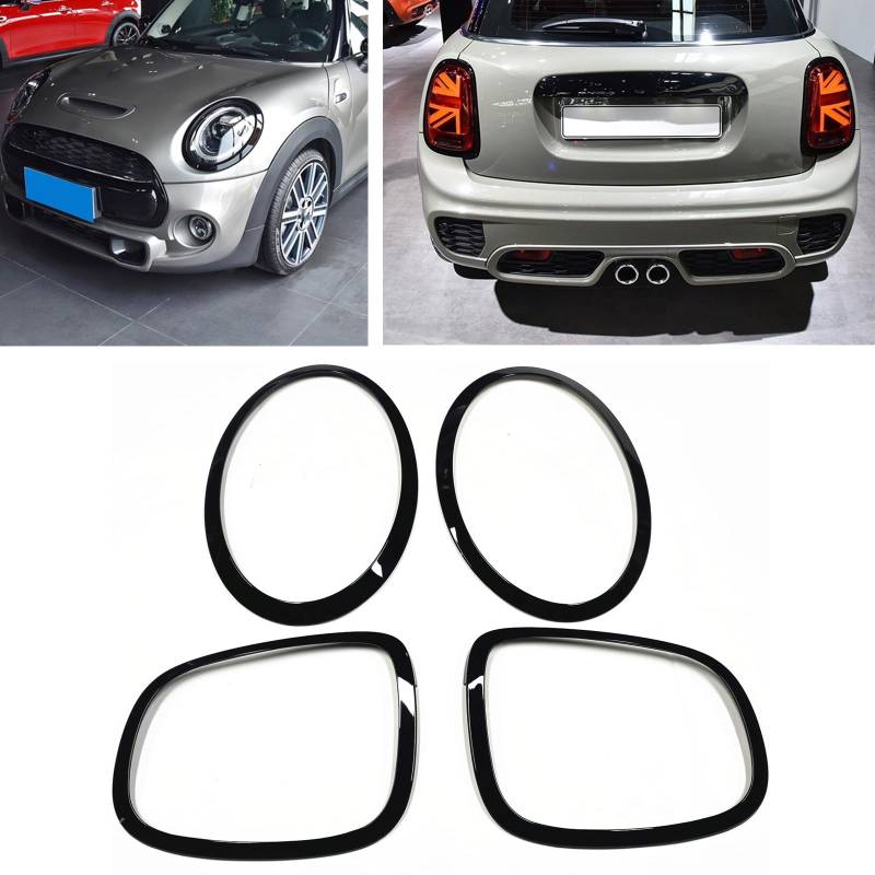 Scheinwerfer-Rücklicht-Rahmenblende für MINI Cooper S F55 F56 F57 JCW, glänzend schwarz von AUSMILA