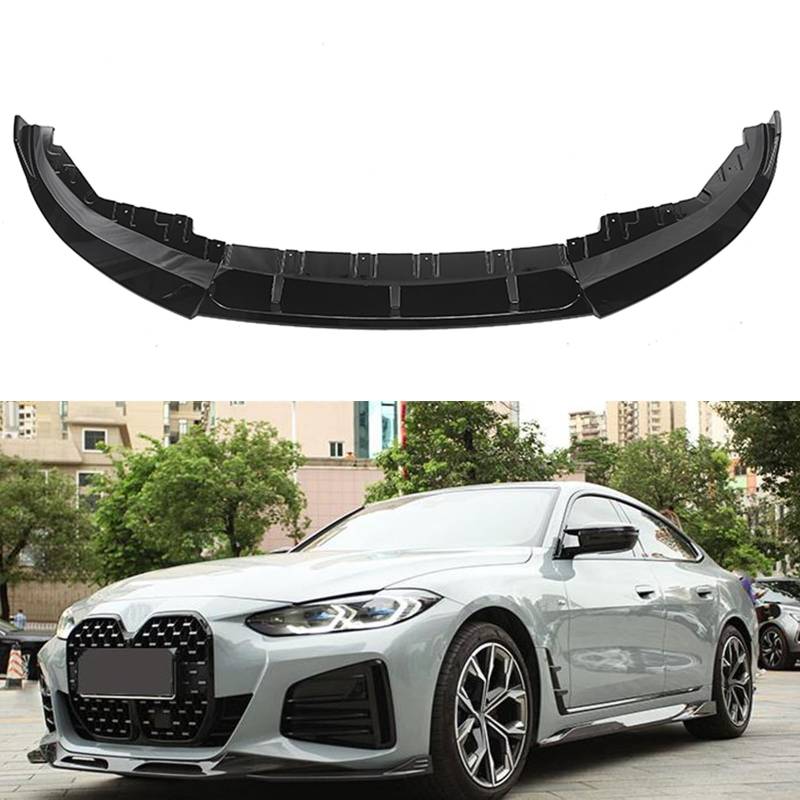 Schwarz Frontstoßstange Spoiler Lippe Kit für BMW 4er G26 M Sport Gran 2021-2022 von AUSMILA