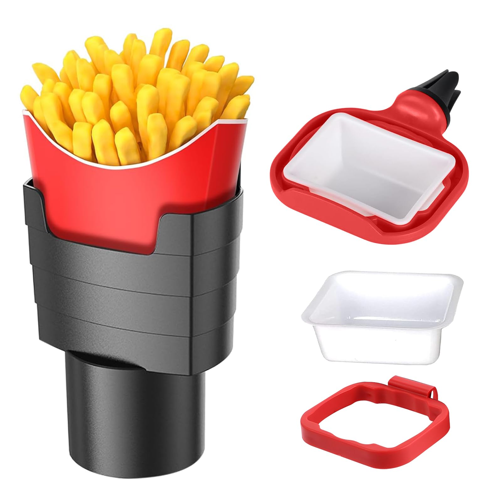 AUSYIWI 3-teilige Soßenhalter für Pommes Frites Becher, Pommes Halter, Auto Pommes Soße Halter, Auto Pommes Soße Display, für Pommes und Kinder Auto von AUSYIWI