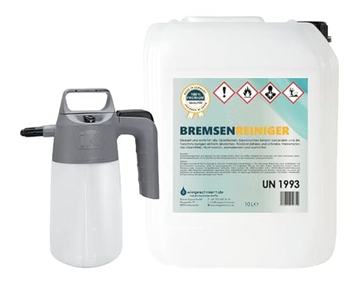 Knaus Schmierstoffe Bremsenreiniger 10 Liter Kanister 10L Reiniger + 1L Druckspritze Sprühflasche von AUTDER