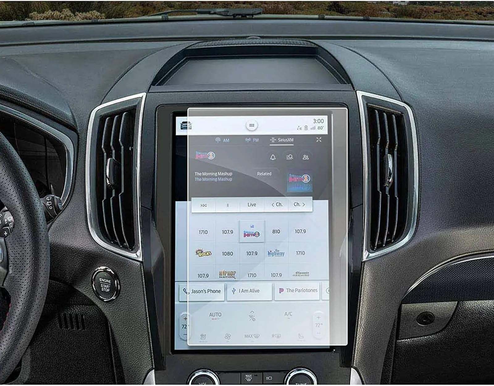 AUTEBGV Kompatibel Mit Ford Für Edge 2021 2022 2023 12-Zoll-LCD-Bildschirm Mit GPS-Navigation Fürs Auto, Displayschutz Aus Gehärtetem Glas GPS Navigation Schutzfolie von AUTEBGV