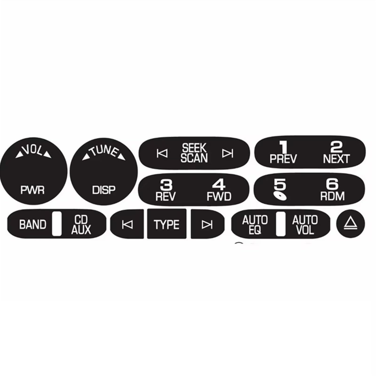 AUTEBGV Kompatibel Mit Für Cadillac Für Isuzu 2002–2006, Autozubehör Für Radio-Navigations-Steuertaste, Reparatur-Aufkleber-Set, Armaturenbrett Auto Tasten Aufkleber von AUTEBGV