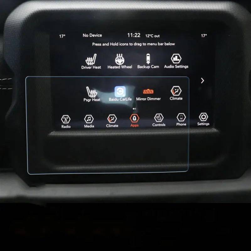 AUTEBGV Kompatibel Mit Jeep Für Wrangler JL Uconnect 2018 2019 7 Zoll Auto-GPS-Navigation Displayschutzfolie Aus Gehärtetem Glas GPS Navigation Schutzfolie von AUTEBGV