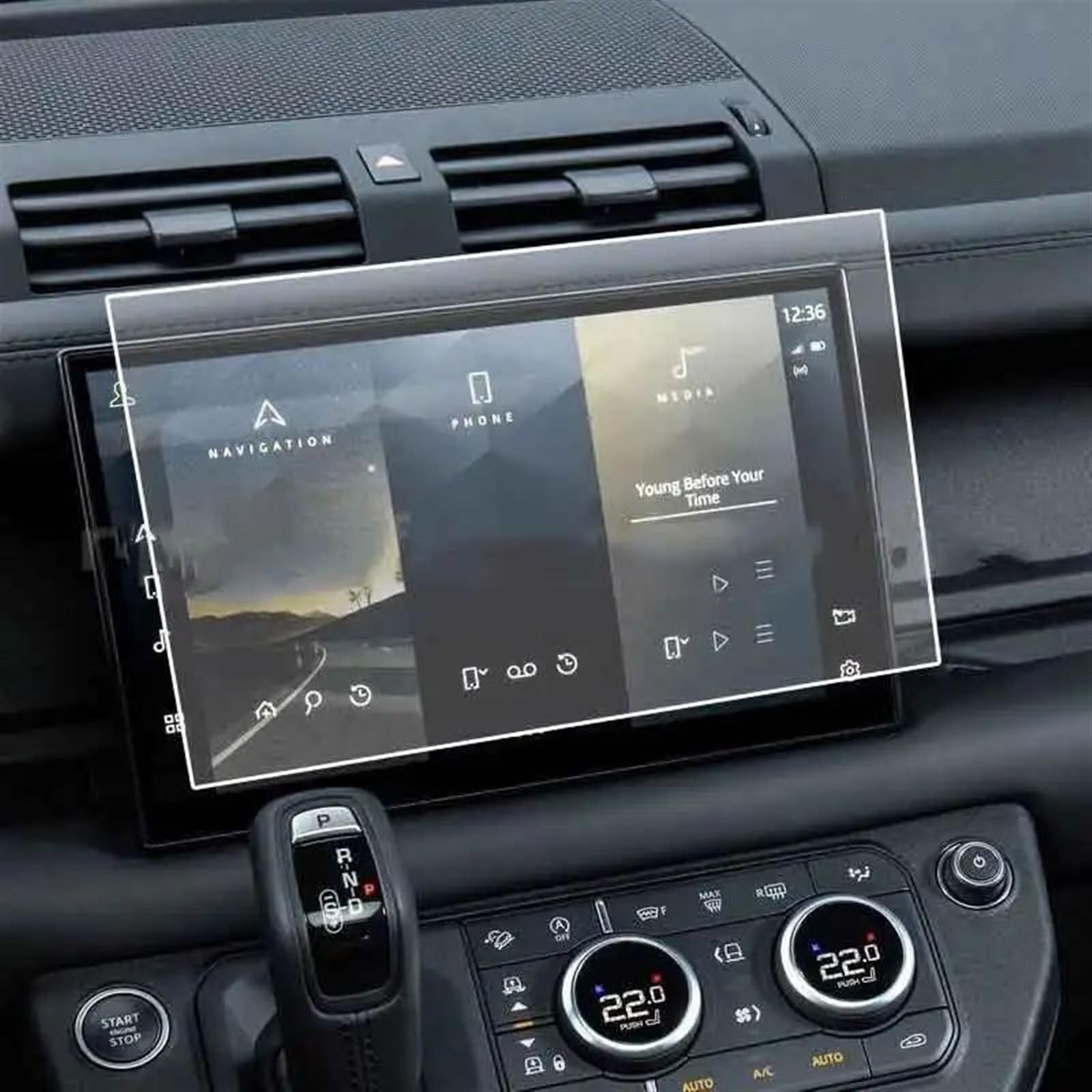 AUTEBGV Kompatibel Mit Land Für Rover Für Defender 2022 Auto-GPS-Navigationsbildschirm, Schutzfolie Aus Gehärtetem Glas, Auto-Innenaufkleber GPS Navigation Schutzfolie von AUTEBGV