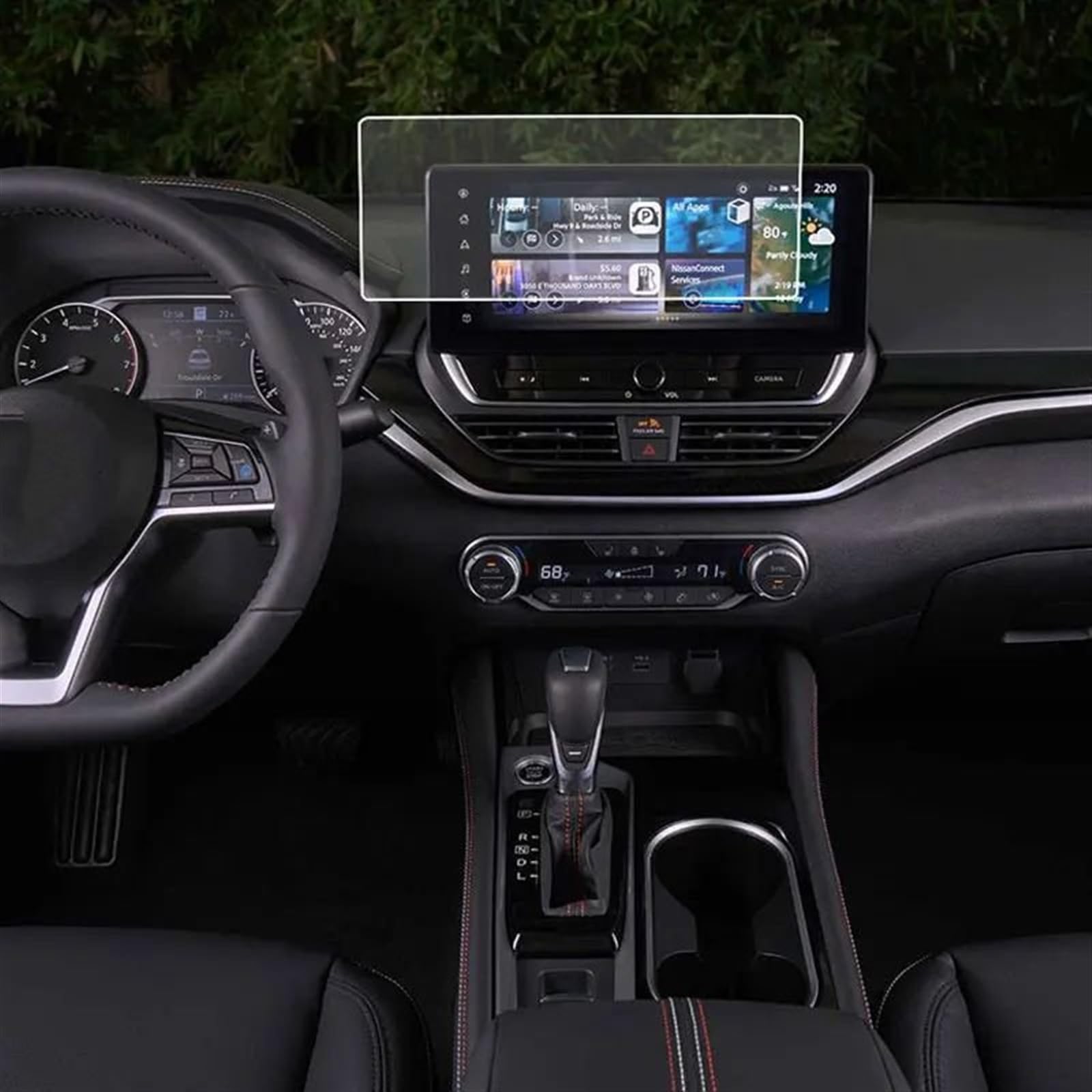 AUTEBGV Kompatibel Mit Nissan Für Altima 2023 2024 12,3 Zoll Auto-GPS-Navigation Displayschutzfolie Aus Gehärtetem Glas Innenzubehör GPS Navigation Schutzfolie von AUTEBGV