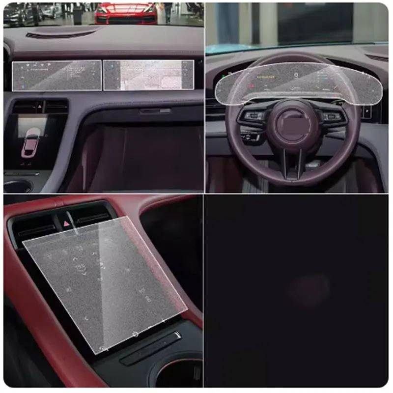 AUTEBGV Kompatibel Mit Porsche Für Taycan 2020 2021 2022 Auto-LCD-GPS-Navigationssystem Aus Gehärtetem Glas Und Displayschutzfolie Für Das Armaturenbrett GPS Navigation Schutzfolie(4pcs) von AUTEBGV