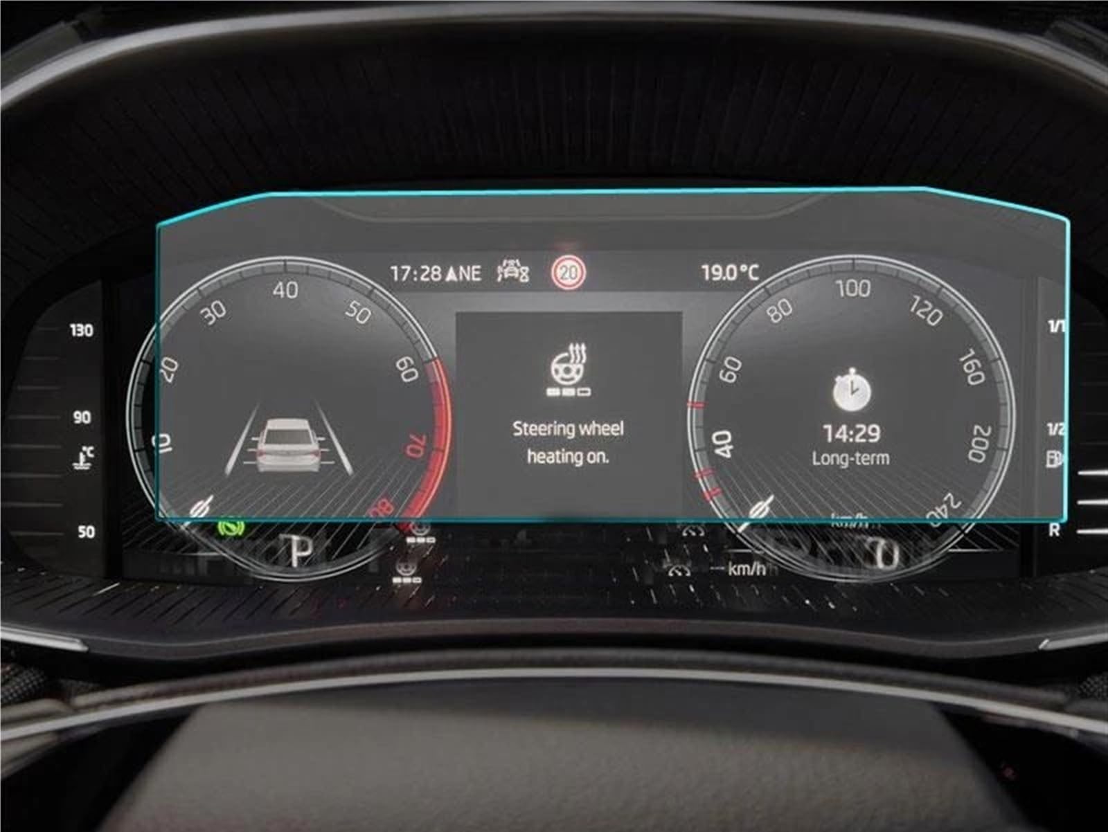 AUTEBGV Kompatibel Mit Skoda Für Rapid 2021, 10,25 Zoll, Armaturenbrett-Display, PET-Displayschutz, Innenausstattung GPS Navigation Schutzfolie von AUTEBGV