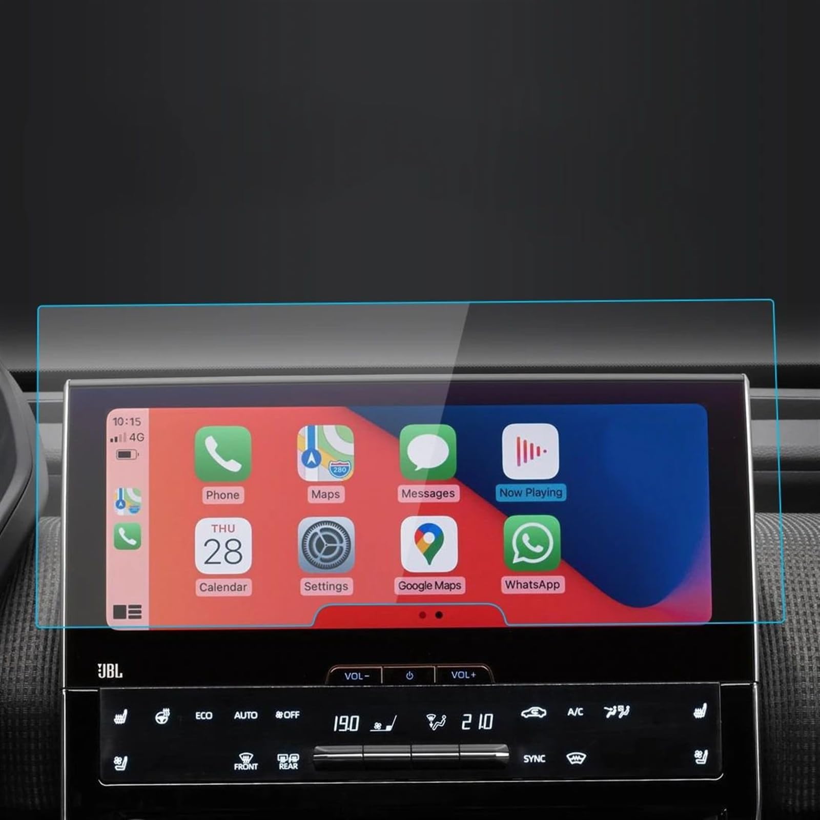 AUTEBGV Kompatibel Mit Toyota Für Bz4x 2022 Auto-GPS-Konsole Armaturenbrett Displayschutzfolie Aus Gehärtetem Glas GPS Navigation Schutzfolie(22 Blue) von AUTEBGV