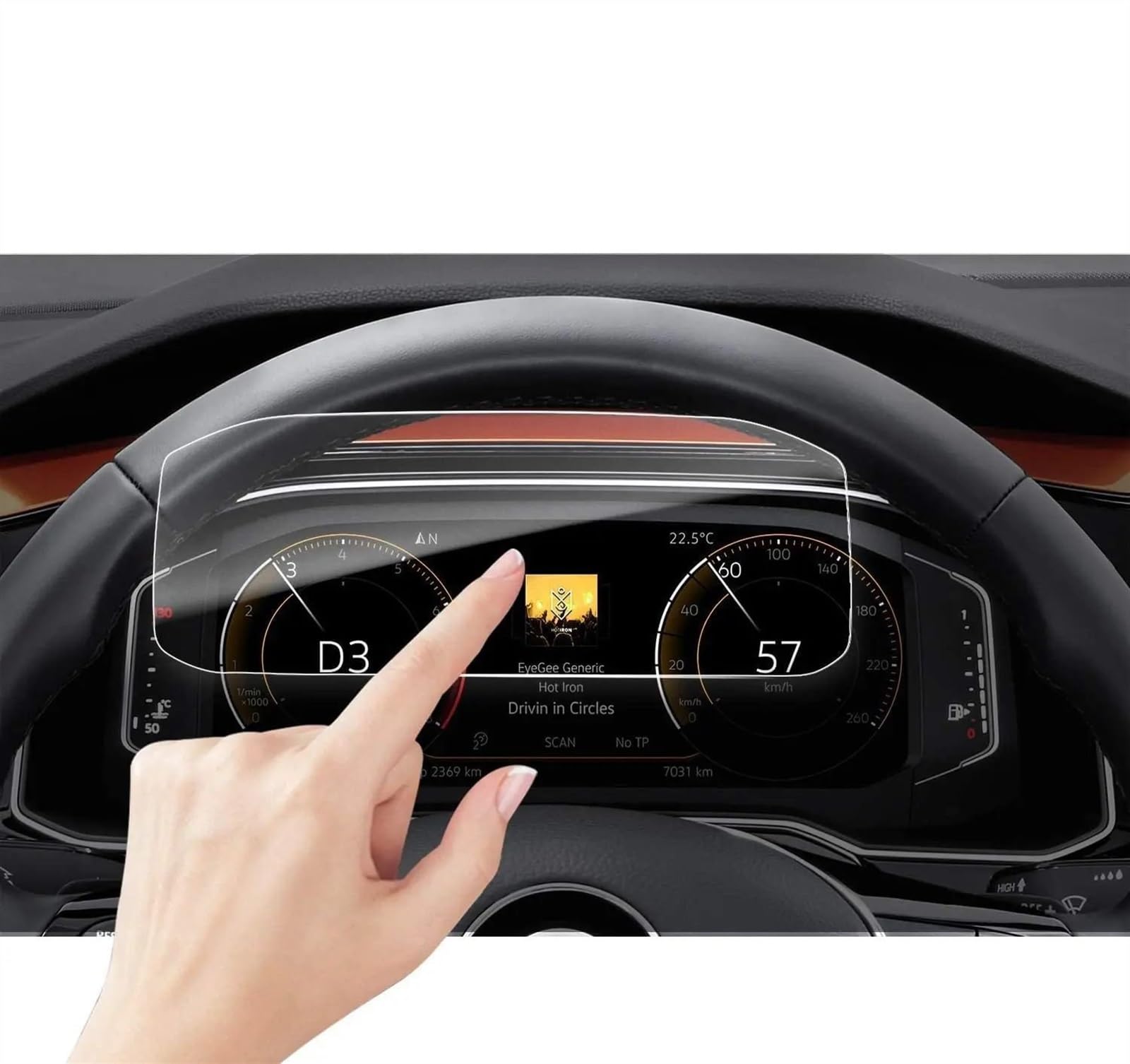 AUTEBGV Kompatibel Mit VW Für T-ROC 2020 2021 2022 Autoinstrument Armaturenbrett Displayschutzfolie Aus Gehärtetem Glas GPS Navigation Schutzfolie von AUTEBGV