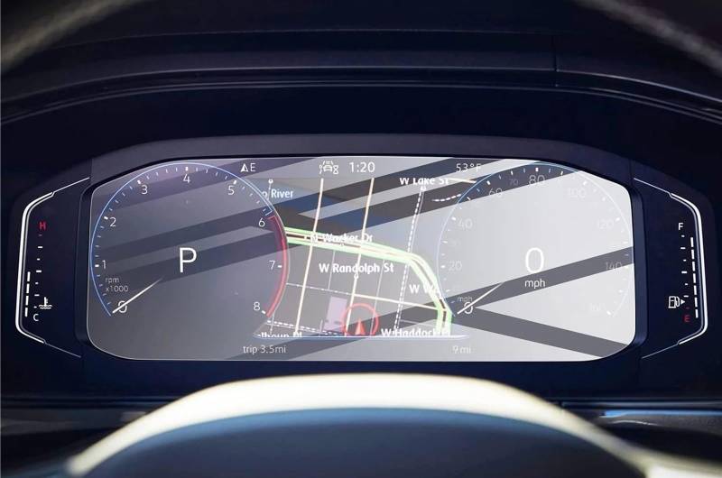 AUTEBGV Kompatibel Mit VW Für Taos 2022, Auto-GPS-Navigation Und Armaturenbrett-Bildschirm, Schutzfolie Aus Gehärtetem Glas, Auto-Innenausstattung GPS Navigation Schutzfolie(Dashboard) von AUTEBGV