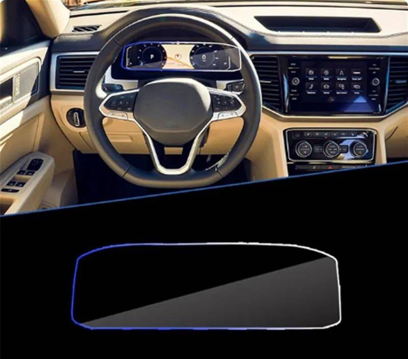 AUTEBGV Kompatibel Mit VW Für Taos Für Tharu 2022 Auto-GPS-Navigation Und Armaturenbrett-Displayschutzfolie Aus Gehärtetem Glas GPS Navigation Schutzfolie(Instrument) von AUTEBGV