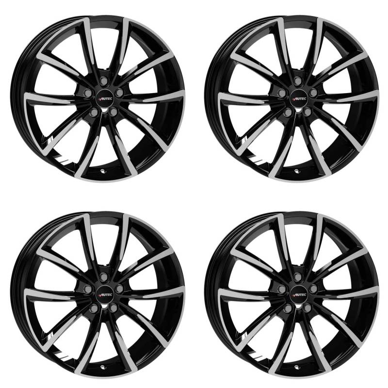 4x AUTEC Felgen Alufelgen ASTANA 7.0x17 ET42 5x112 Schwarz poliert kompatibel mit Mercedes-Benz A B C CLA E GLA GLB Marco Polo SLC SLK Viano Vito V von AUTEC