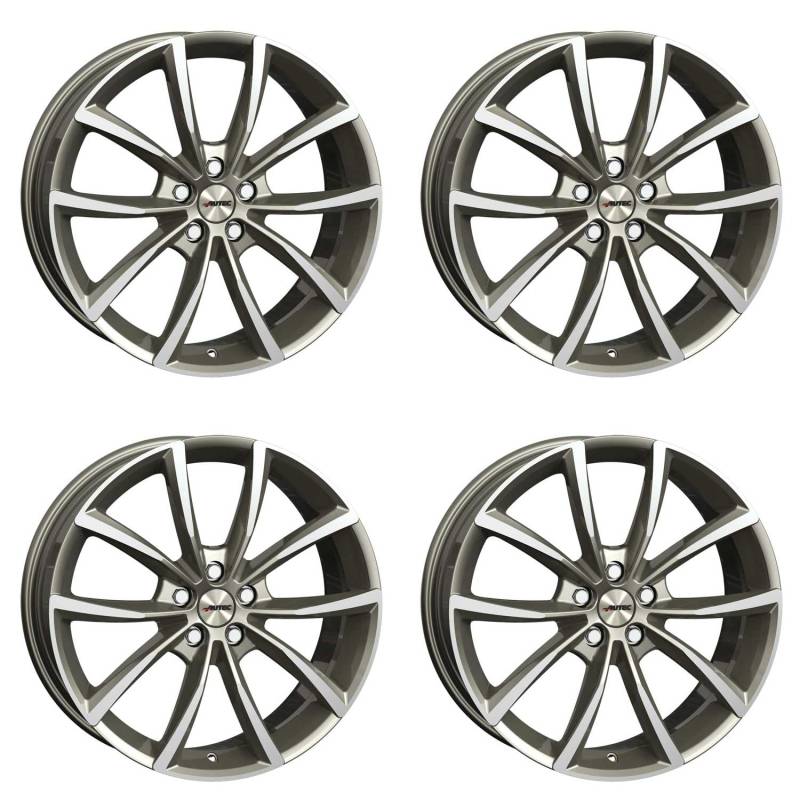 4x AUTEC Felgen Alufelgen ASTANA 8.0x18 ET39 5x112 Titansilber poliert kompatibel mit Audi A6 Q5 A8 A3 A4 Q3 S4 S3 SQ2 Q2 TT S6 S8 RS 3 von AUTEC