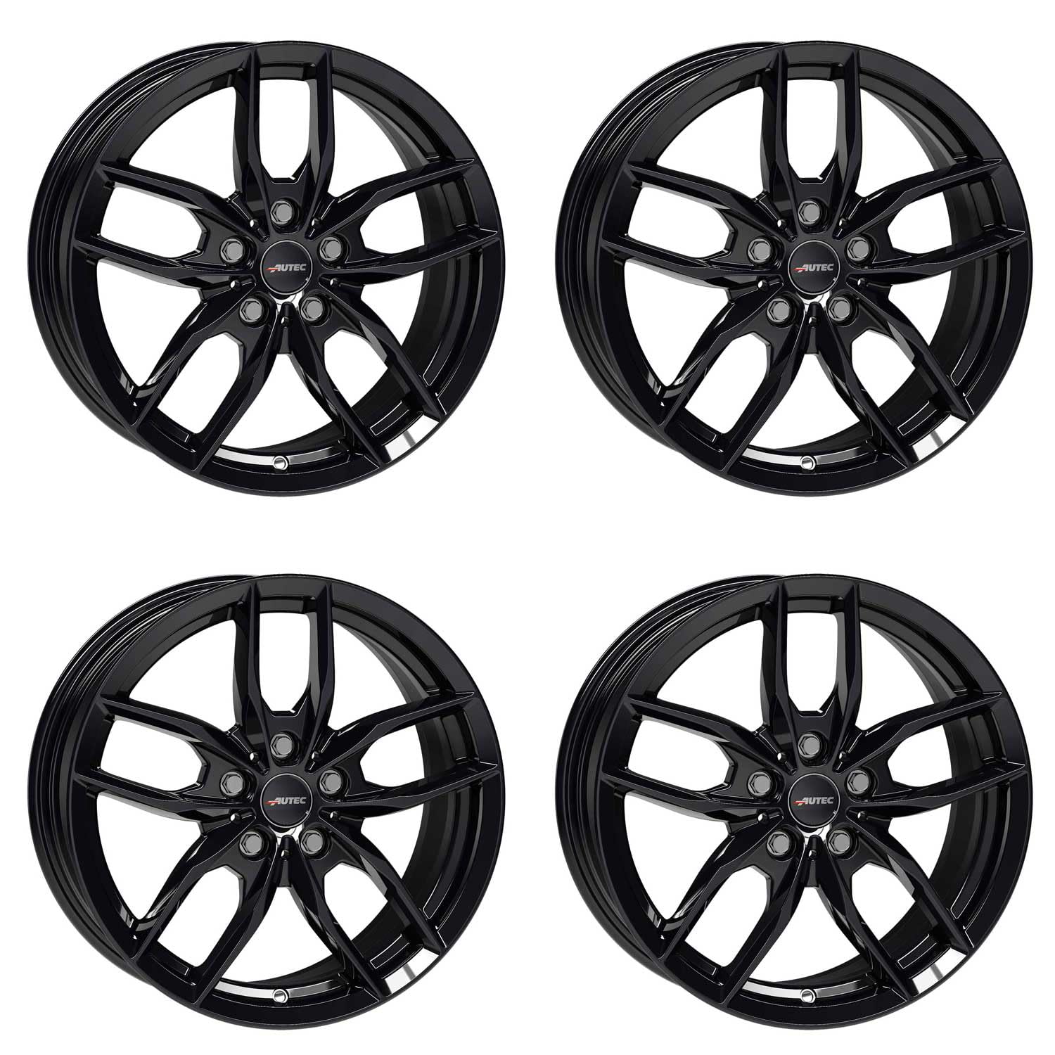 4x AUTEC Felgen Alufelgen BAVARIS 7.0x17 ET54 5x112 Schwarz kompatibel mit BMW 2er 1 von AUTEC