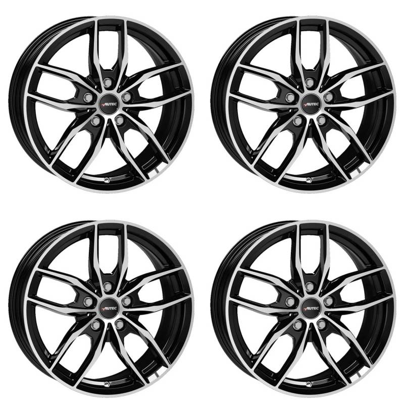 4x AUTEC Felgen Alufelgen BAVARIS 7.5x17 ET54 5x112 Schwarz poliert kompatibel mit BMW 2er 1 von AUTEC