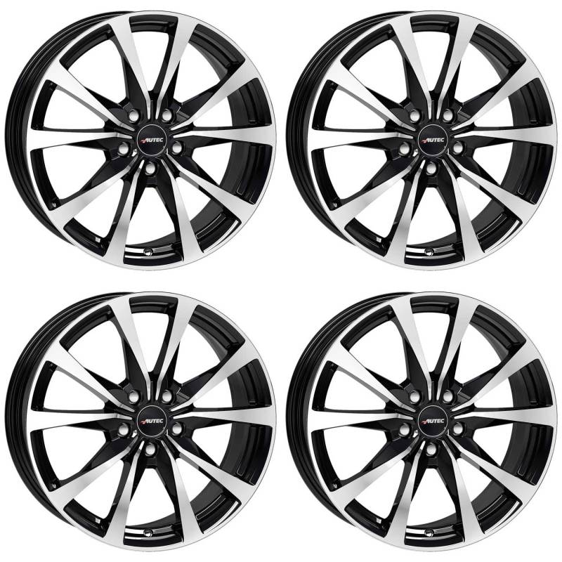 4x AUTEC Felgen Alufelgen BRIXEN 6.5x16 ET32 5x114,3 Schwarz poliert kompatibel mit Mercedes-Benz T Citan EQT von AUTEC