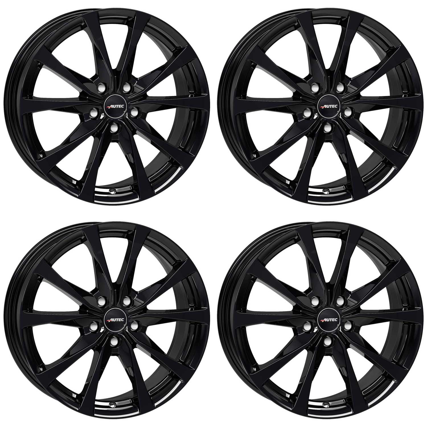 4x AUTEC Felgen Alufelgen BRIXEN 6.5x16 ET50 5x114,3 Schwarz kompatibel mit Dacia Duster von AUTEC