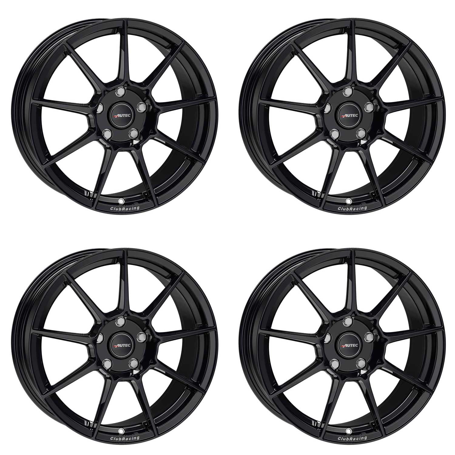 4x AUTEC Felgen Alufelgen CLUBRACING 8.5x19 ET30 5x100 Schwarz kompatibel mit MG ZS von AUTEC