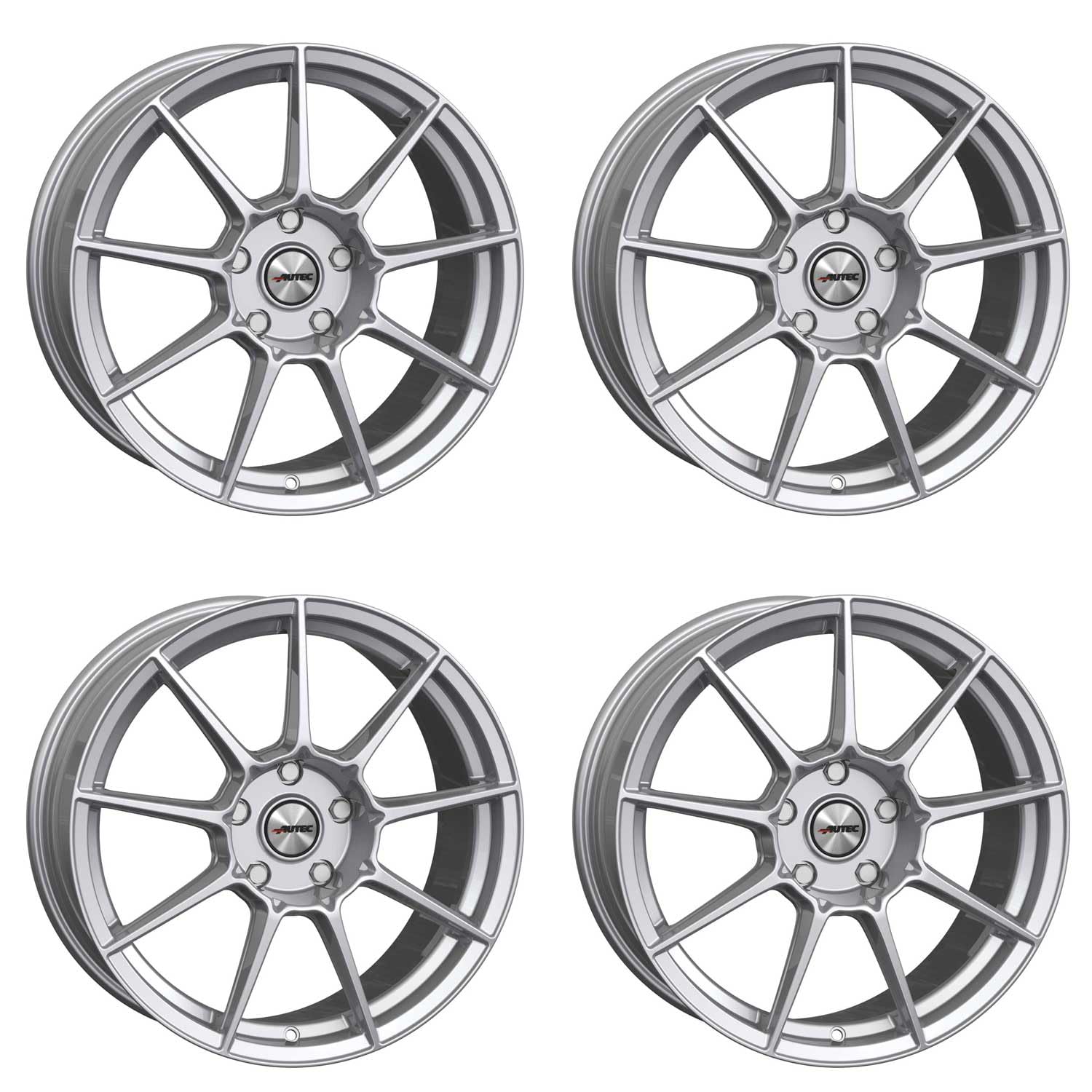 4x AUTEC Felgen Alufelgen CLUBRACING 8.5x19 ET30 5x112 Hyper Silber kompatibel mit Club-Line Club-Line von AUTEC