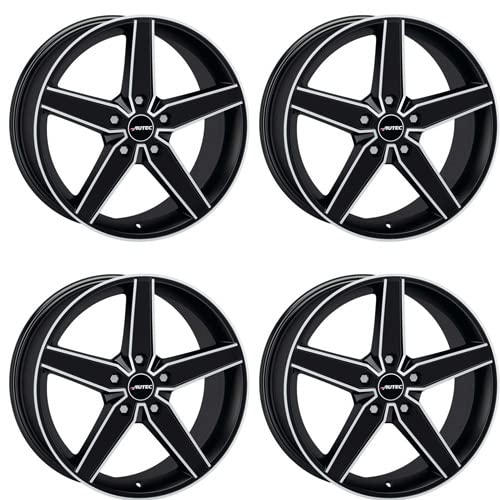 4x AUTEC Felgen Alufelgen DELANO 7.5x17 ET42 5x112 Schwarz matt poliert kompatibel mit VW Beetle Caddy CC Eos Golf V Golf VI Golf VII Golf VIII Jetta Pa von AUTEC