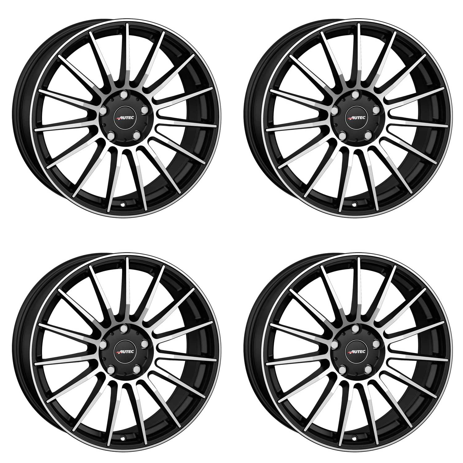 4x AUTEC Felgen Alufelgen LAMERA 8.0x19 ET47 5x114,3 Schwarz matt poliert kompatibel mit Hyundai Santa Fe i30 Tucson Kona IONIQ 6 Veloster ix35 von AUTEC