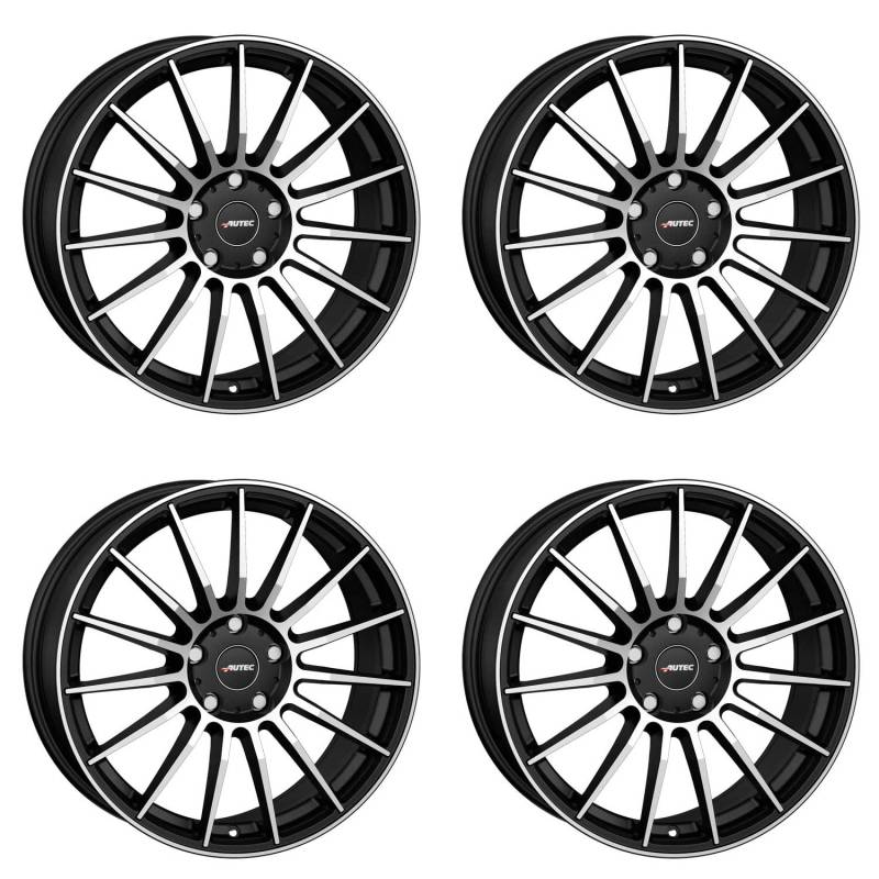 4x AUTEC Felgen Alufelgen LAMERA 8.0x19 ET47 5x114,3 Schwarz matt poliert kompatibel mit Hyundai Santa Fe i30 Tucson Kona IONIQ 6 Veloster ix35 von AUTEC