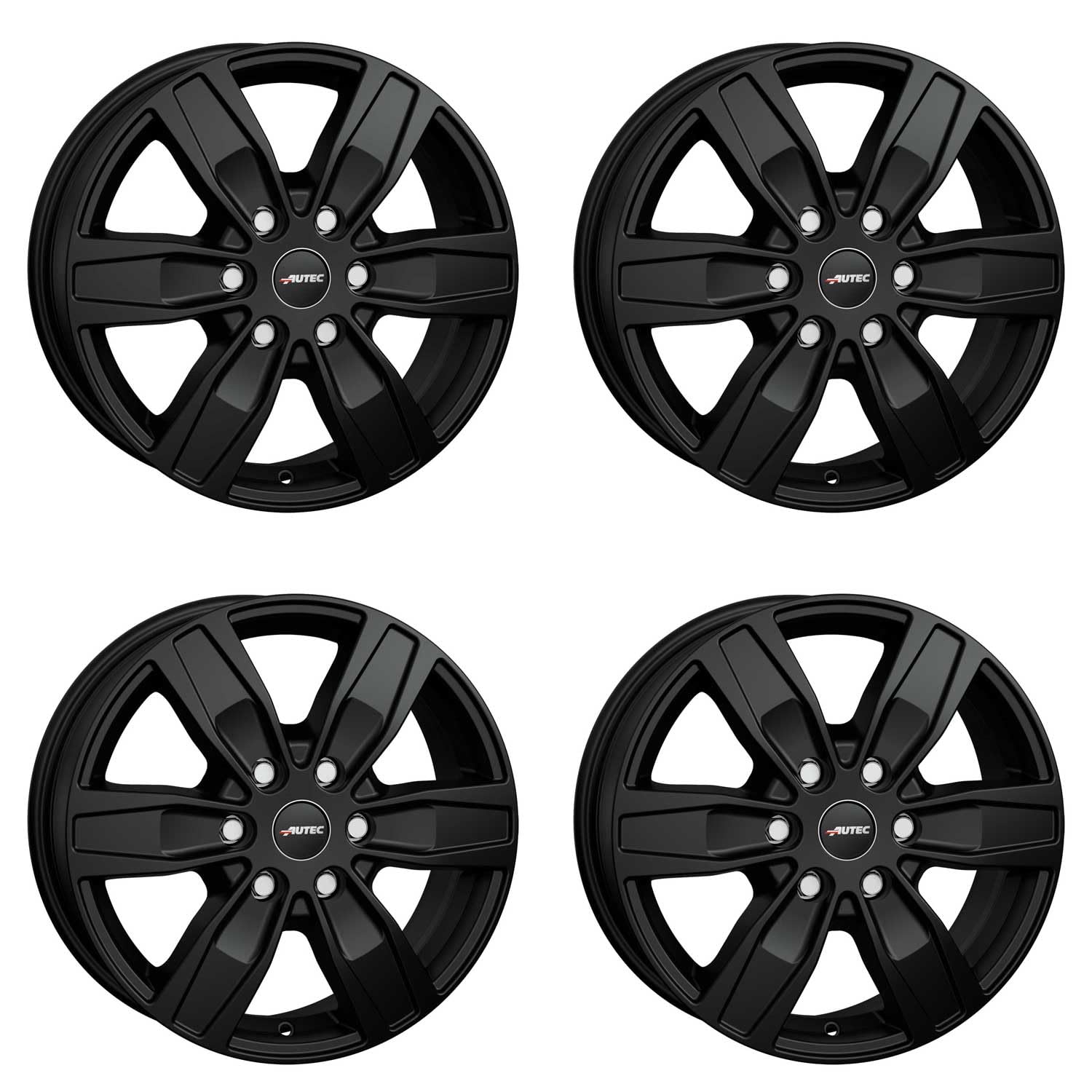 4x AUTEC Felgen Alufelgen QUANTRO 6.5x16 ET62 6x130 Schwarz matt kompatibel mit VW Crafter von AUTEC