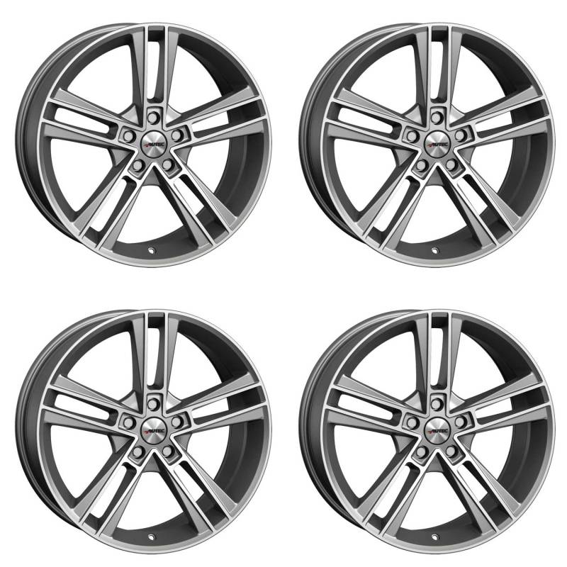 4x AUTEC Felgen Alufelgen RIAS 8.5x20 ET36 5x114,3 Titansilber matt poliert kompatibel mit Mitsubishi Eclipse Cross Outlander ASX von AUTEC