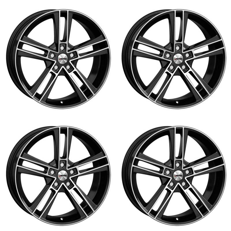 4x AUTEC Felgen Alufelgen RIAS 8.5x20 ET48 5x112 Schwarz metallic poliert kompatibel mit Audi TT A6 von AUTEC