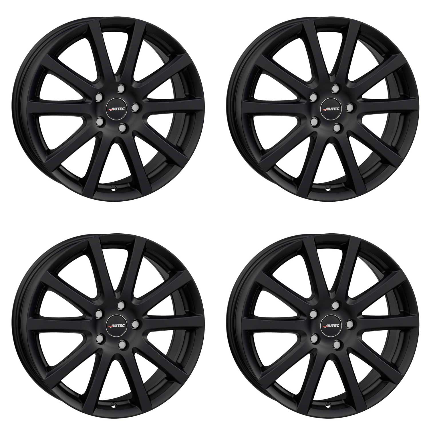 4x AUTEC Felgen Alufelgen SKANDIC 6.5x16 ET40 5x100 Schwarz matt kompatibel mit Seat Ibiza Arona Leon Toledo Cordoba von AUTEC