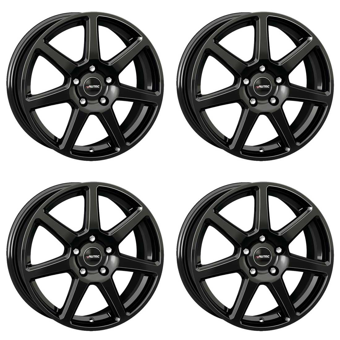 4x AUTEC Felgen Alufelgen TALLIN 6.5x16 ET38 5x112 Schwarz kompatibel mit Mercedes-Benz C A Vito V B CLA Vaneo Marco Polo von AUTEC