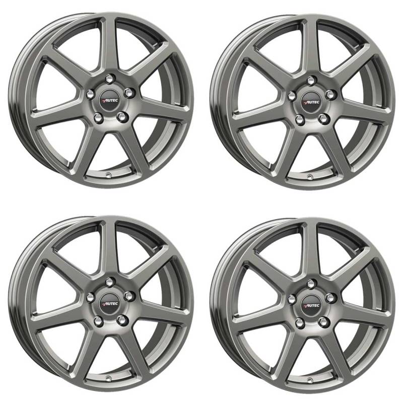 4x AUTEC Felgen Alufelgen TALLIN 7.0x16 ET43 5x112 Titansilber kompatibel mit VW Touran Eos Beetle Tiguan Golf VIII Golf V Passat Golf VII Golf von AUTEC