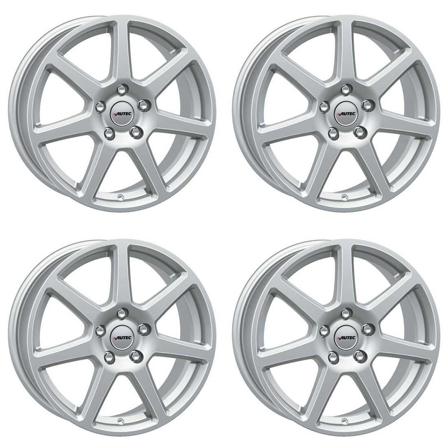 4x AUTEC Felgen Alufelgen TALLIN ECE 6.5x17 ET38 5x112 Brillantsilber kompatibel mit Ford Tourneo Connect Transit Connect von AUTEC