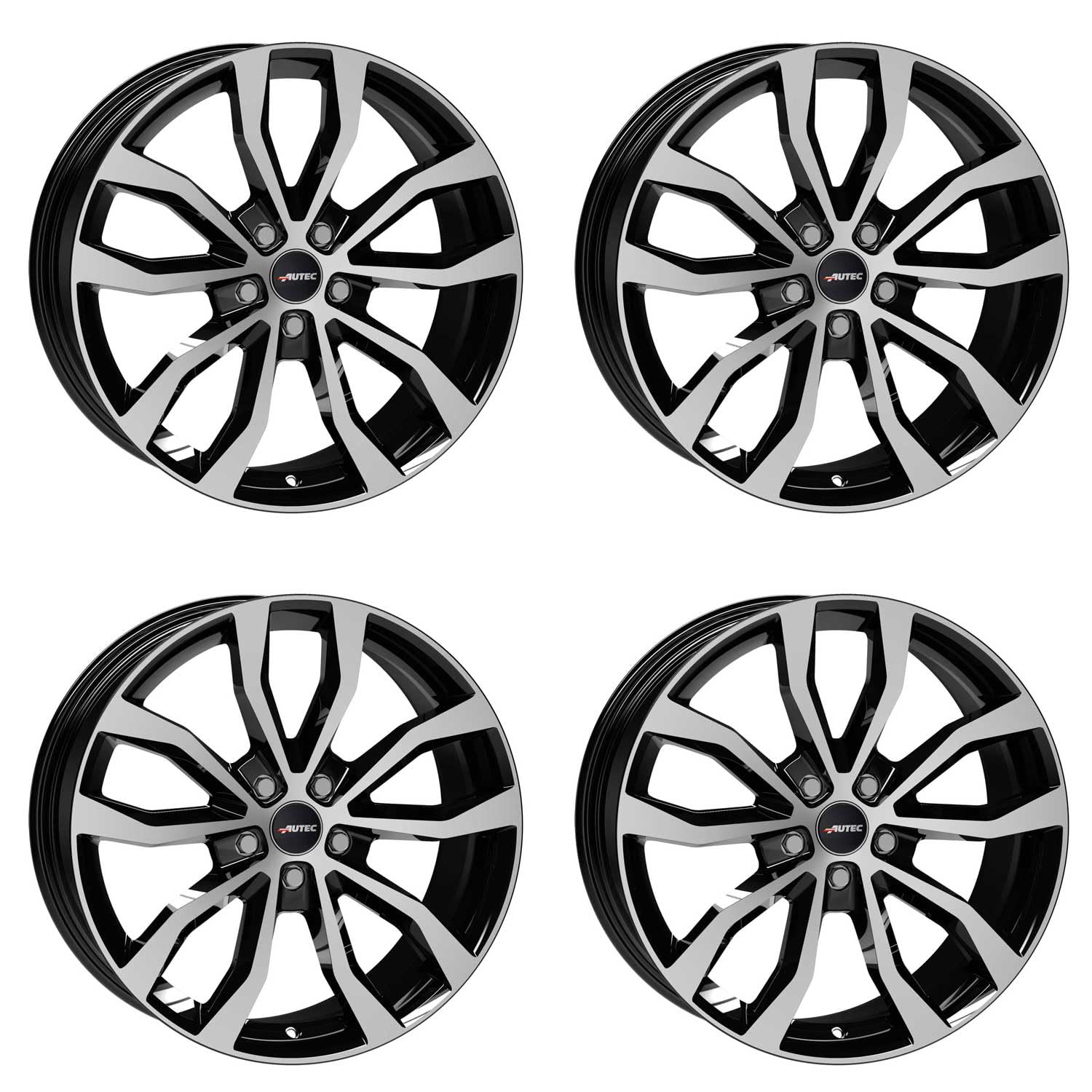 4x AUTEC Felgen Alufelgen UTECA 9.0x20 ET38 5x114,3 Schwarz poliert kompatibel mit Subaru Solterra von AUTEC