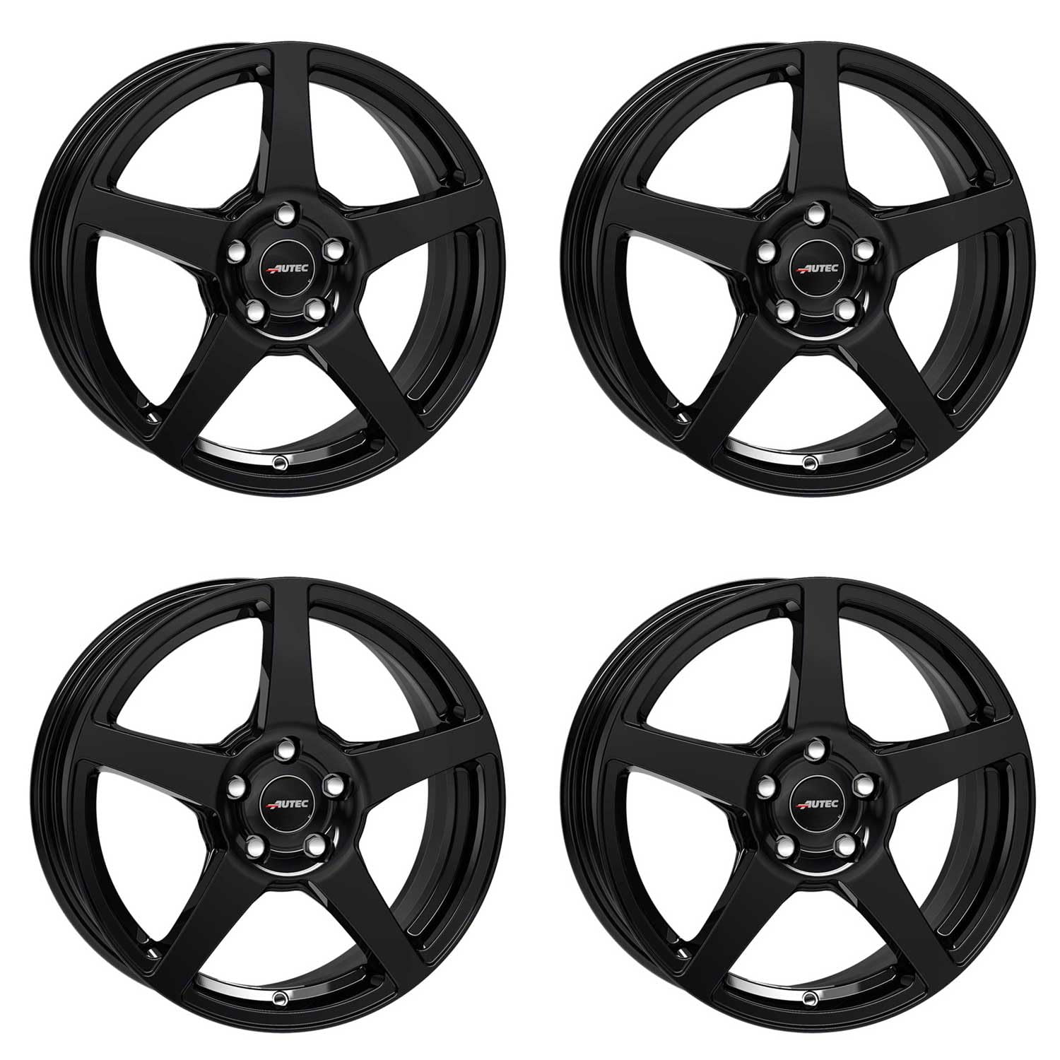 4x AUTEC Felgen Alufelgen VALEA 6.5x16 ET46 5x112 Schwarz kompatibel mit VW Golf VII Golf VIII Jetta Beetle T-Roc Passat Golf VI Golf V To von AUTEC