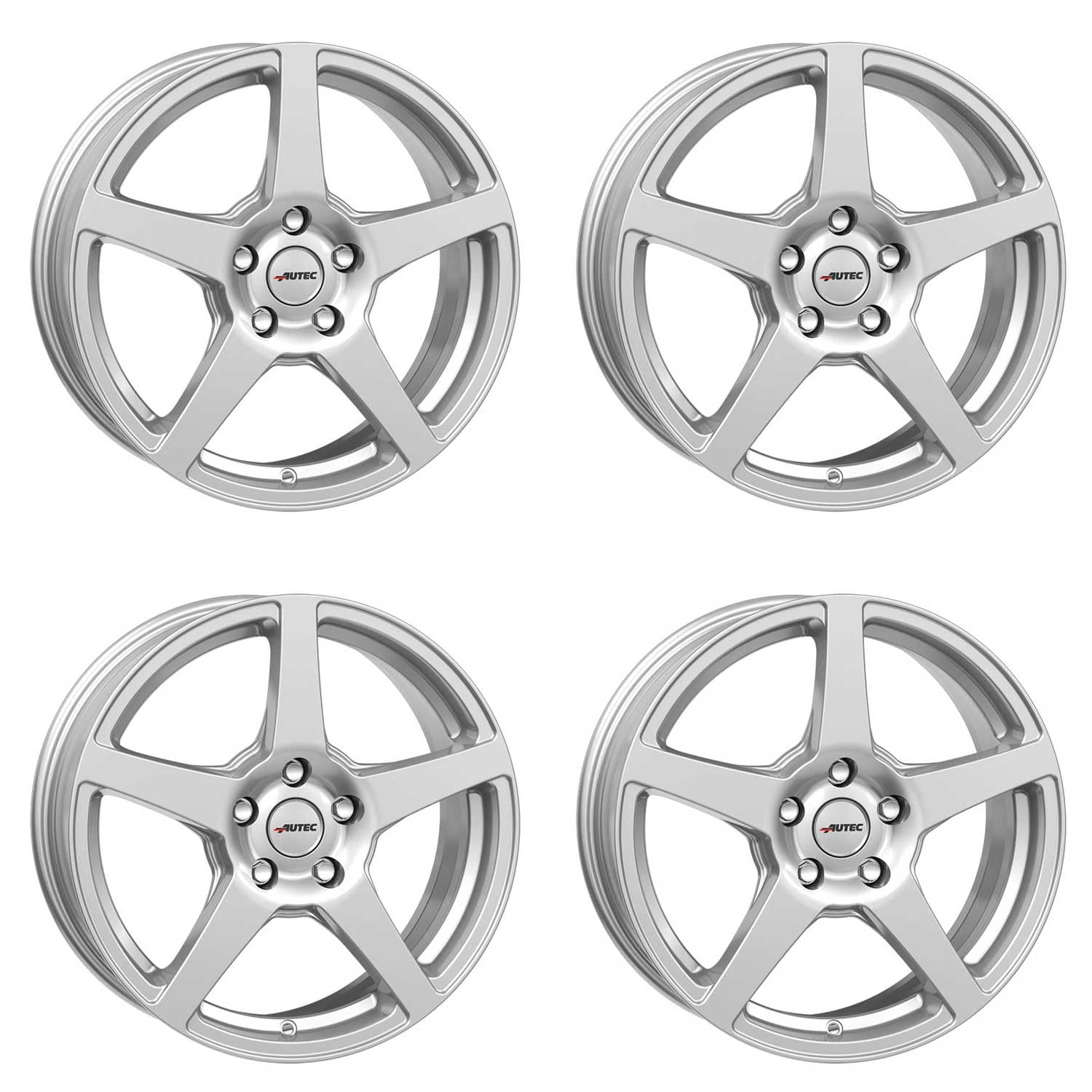 4x AUTEC Felgen Alufelgen VALEA 7.0x17 ET45 5x108 Brillantsilber kompatibel mit Ford Mondeo Galaxy S-MAX Focus Puma Kuga Tourneo Connect Transit von AUTEC