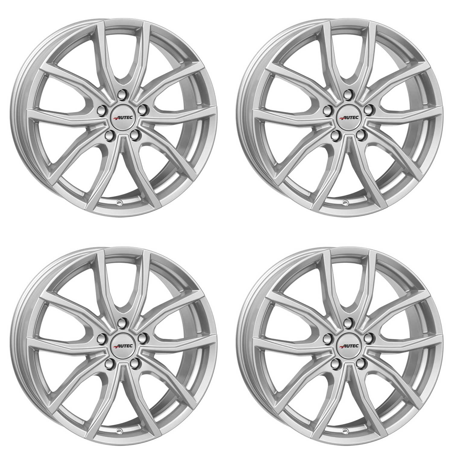 4x AUTEC Felgen Alufelgen VIDRA 6.0x15 ET43 5x112 Brillantsilber kompatibel mit CUPRA Leon von AUTEC