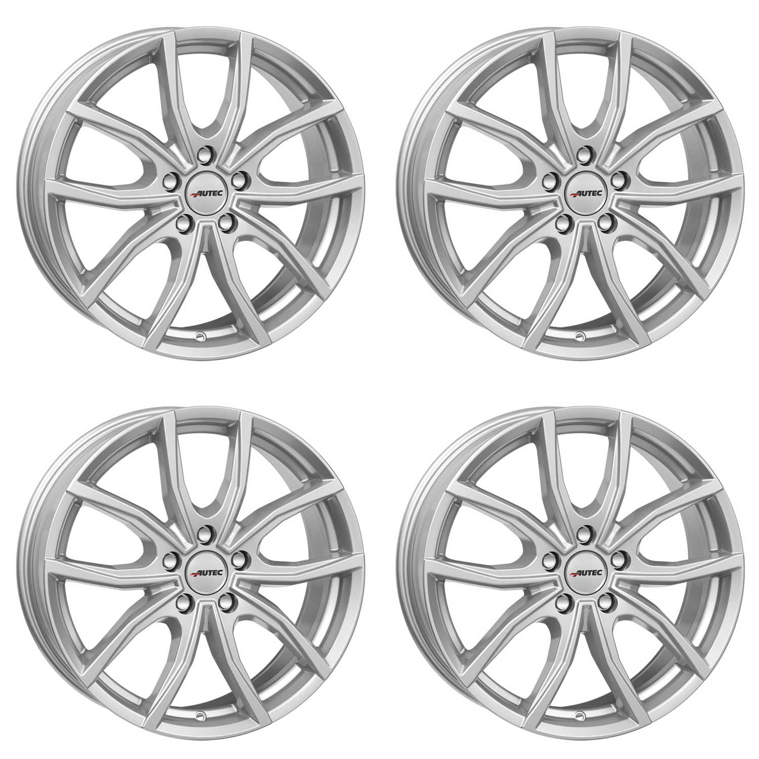 4x AUTEC Felgen Alufelgen VIDRON 6.0x15 ET38 5x100 Brillantsilber kompatibel mit Audi A1 von AUTEC