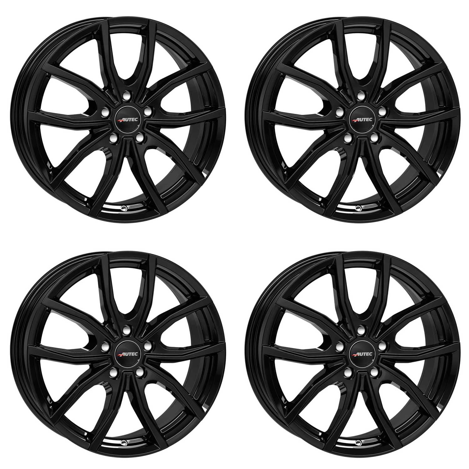 4x AUTEC Felgen Alufelgen VIDRON 6.0x15 ET38 5x100 Schwarz kompatibel mit Seat Ibiza Toledo Cordoba von AUTEC