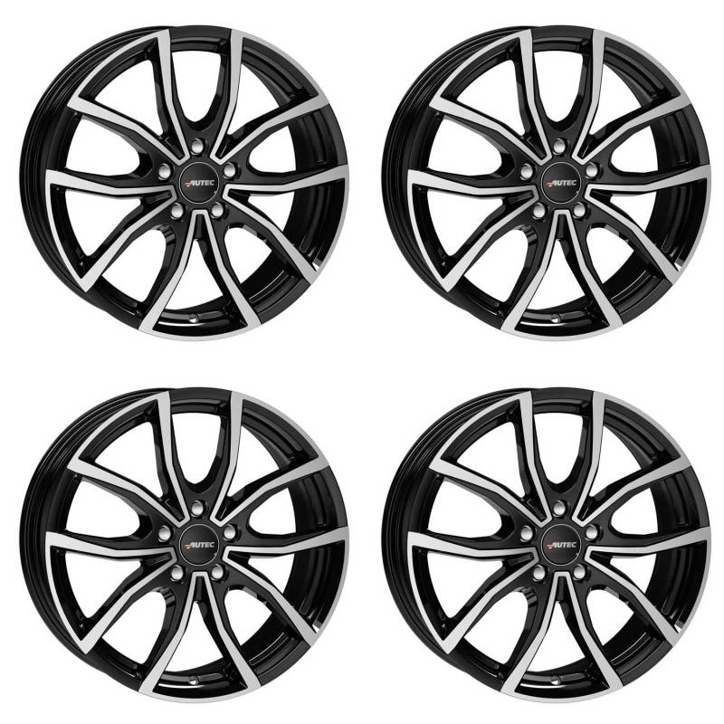 4x AUTEC Felgen Alufelgen VIDRON 6.5x16 ET43 5x112 Schwarz poliert kompatibel mit Skoda Octavia Superb Yeti Karoq von AUTEC