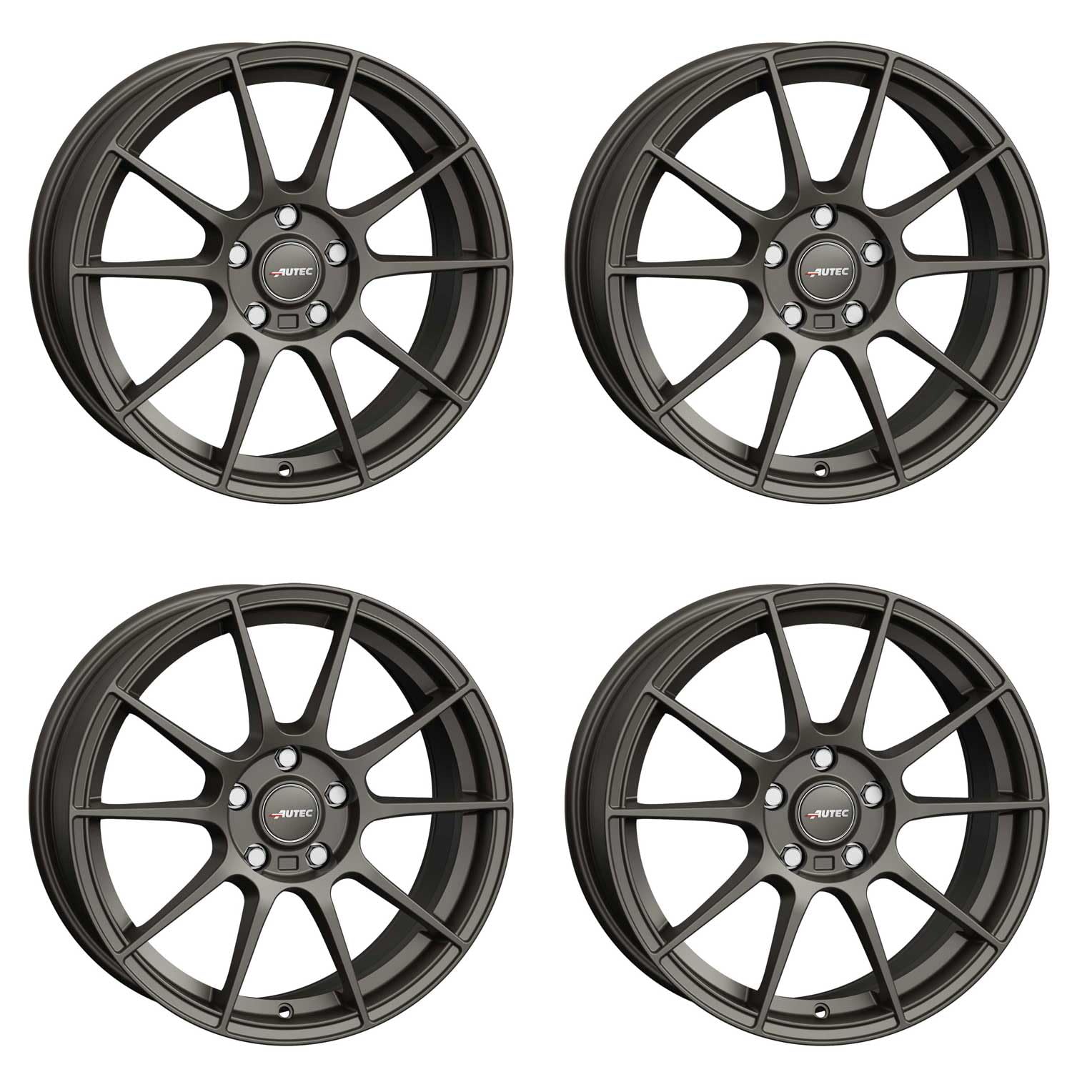 4x AUTEC Felgen Alufelgen WIZARD 6.5x15 ET40 4x108 Gunmetal matt kompatibel mit Club-Line Club-Line von AUTEC