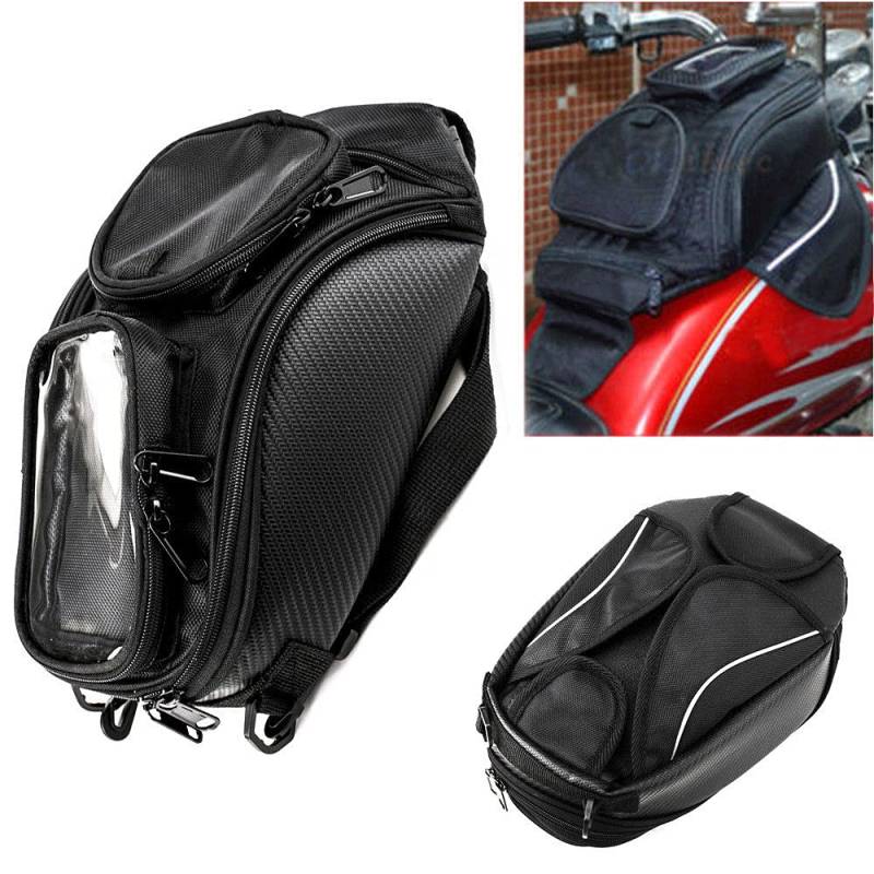 Krtopo Motorrad Tankrucksack Oxford magnetische Satteltasche mit großen Fenster 48,5 * 37 cm Universal Rear Seat Satteltasche Travel Tool Schwanz Gepäck von Krtopo