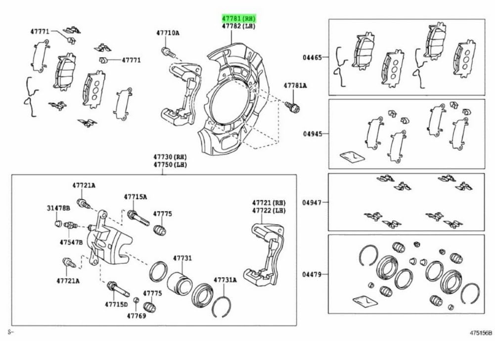 AUTO-PALPAL FRONT BRAKE PAD RH 47781-06100 4778106100 von AUTO-PALPAL