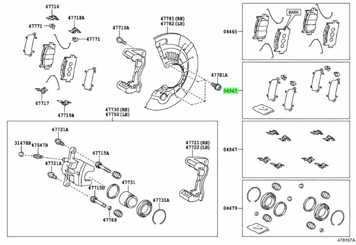 AUTO-PALPAL FRONT DISC BRAKE PAD STEEL REPAIR KIT 04945-33260 494533260 von AUTO-PALPAL